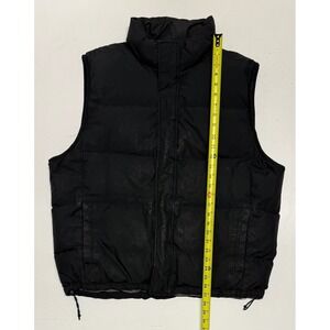 Eddie Bauer WeatherEdge Goose Down Puffer Vest Mens XL Tall Black Full Zip Puffy